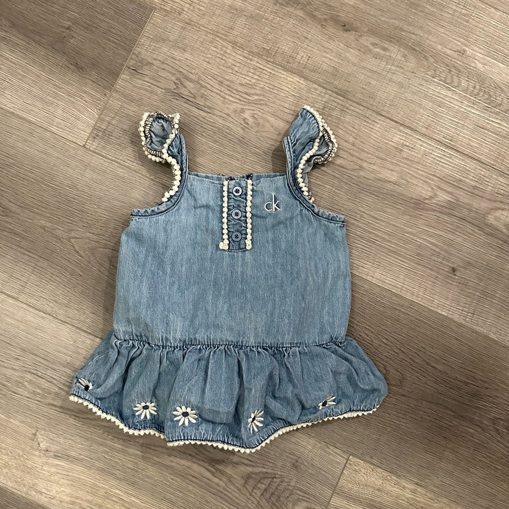 4/30$ *HOST PICK*CALVIN KLEIN  Blue Denim Baby Romper Size 18 months